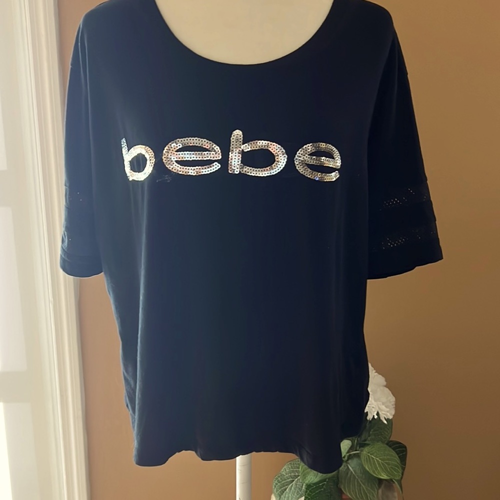 Bebe black sequin T-shirt